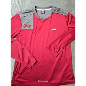 Vintage‎ Tommy Hilfiger Jeans Mens Shirt XL Red Atheltic Stretch 73 Y2K Workout